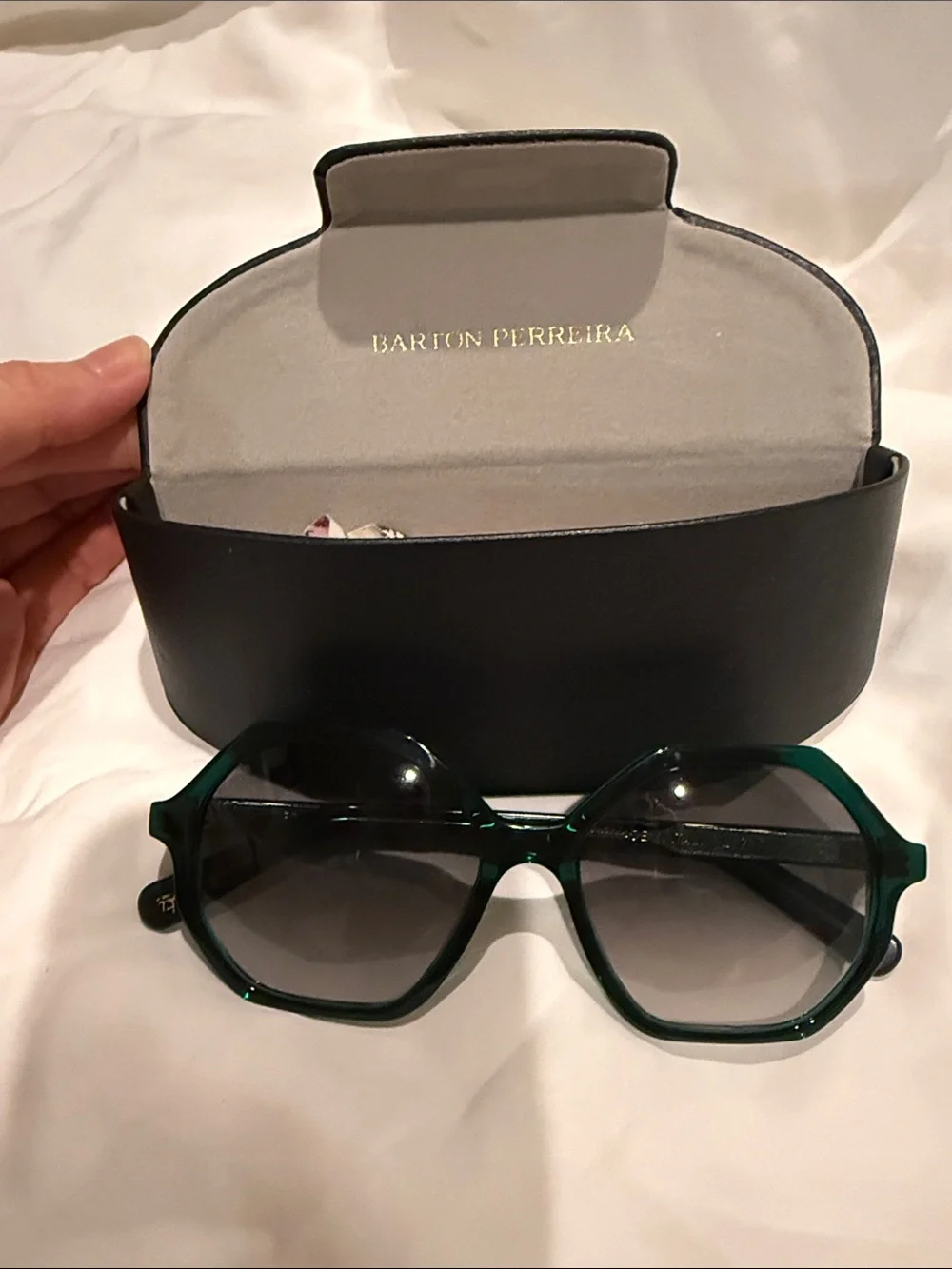 Barton Perreira Essaquira Sunglasses Green Acetate Gradient Lenses 55-16-145